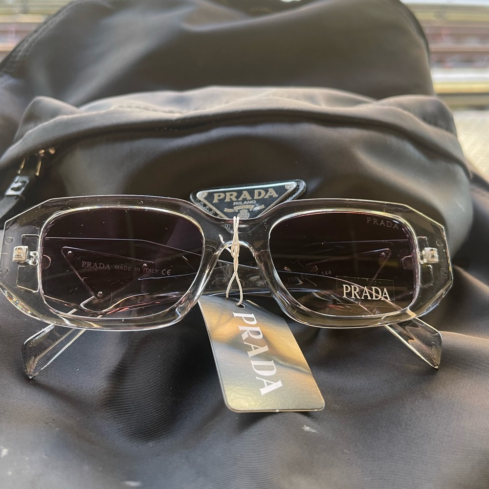Prada Women's Clear Frame Sunglasses - Picture 3 of 6